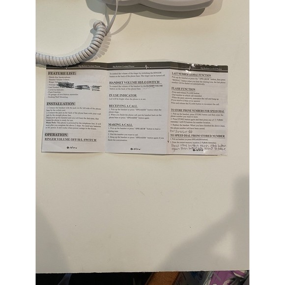 Big Button Phone Seniors, LD‑858HF Key Amplified Telephone Photo Memory Corded - Picture 6 of 7